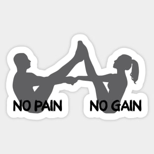 Yoga No Pain No Gain Design Silhouette Sticker